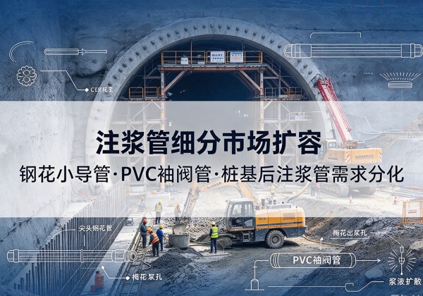 海盐注浆管细分市场扩容，隧道钢花小导管、PVC 袖阀管、桩基后注浆管需求分化